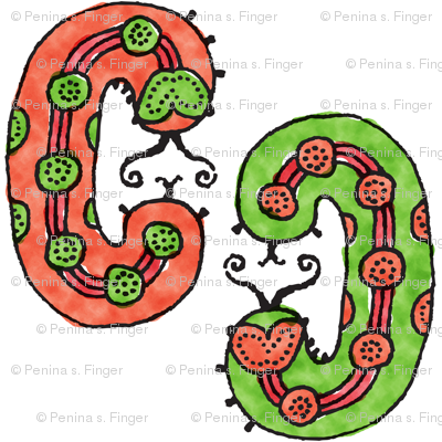 Caterpillars - Green and Coral