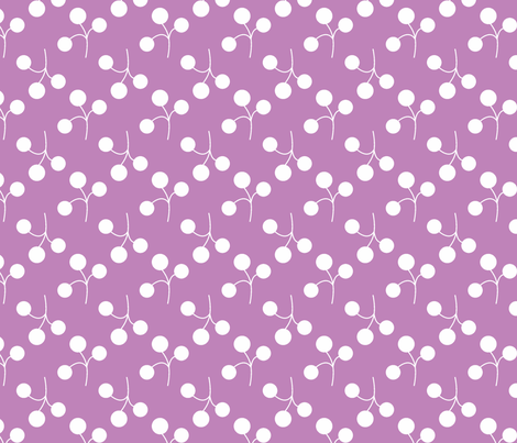 white berries on lilac fabric by christiem on Spoonflower - custom fabric
