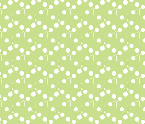 white on grass berries fabric by christiem on Spoonflower - custom fabric