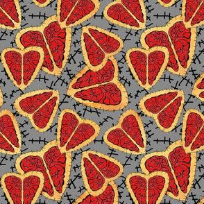 I Heart Brains-Zombie Annabelle dress fabric