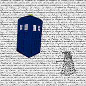 Doctor Who Inspired Police Box with Text