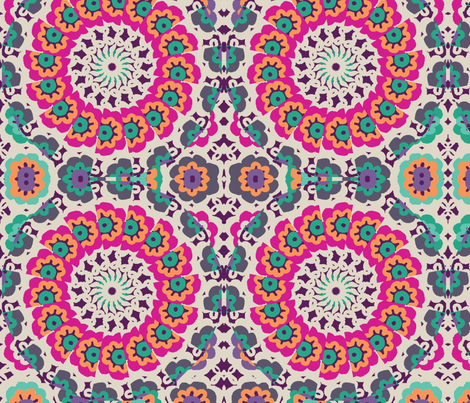 lacy_flower_kaleidoscope fabric by lfntextiles on Spoonflower - custom fabric