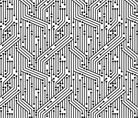 Printed Circuit Board (B&W) fabric by leighr on Spoonflower - custom fabric