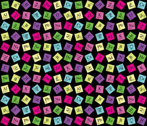 Topsy Turvey Periodic (Dark Retro) fabric by robyriker on Spoonflower - custom fabric