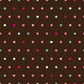 Retro polka dots heart detail pattern wallpaper
