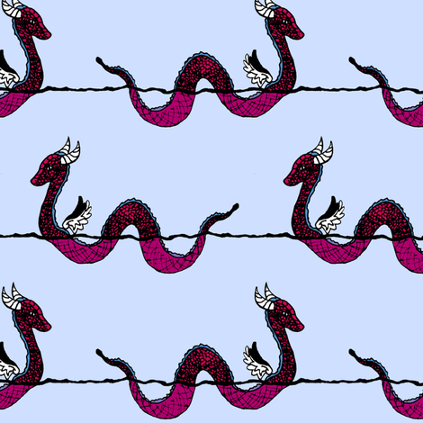 Sea Serpents Color Request fabric by pond_ripple on Spoonflower - custom fabric