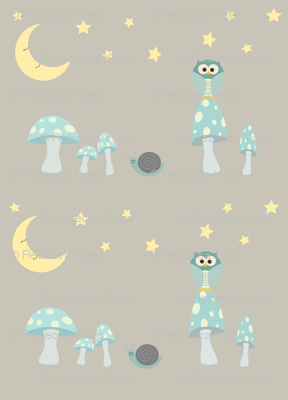 The Owl and the Moon in frosty blues
