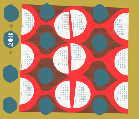 2013 retro calendar fabric by ottomanbrim on Spoonflower - custom fabric