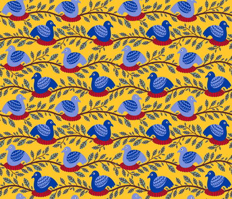 Nesting Birds fabric by yellowstudio on Spoonflower - custom fabric
