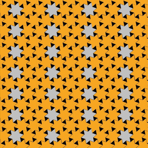 Yellow and Silver Stars on Black Background 2