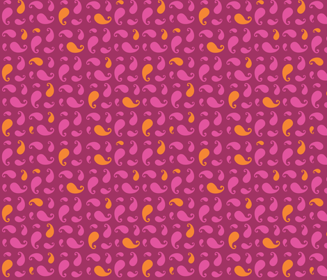 Pink n' Orange Paisley fabric by policunha on Spoonflower - custom fabric