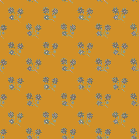 Daisy on gold fabric by joanmclemore on Spoonflower - custom fabric