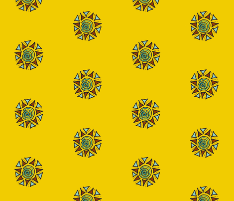 swirls and triangles mustard