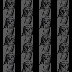 Wallpaper Snow Owl Sketch Medium in Grey and Black