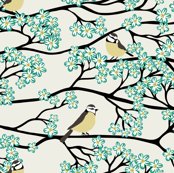 R1485079_bluetits_and_blossoms_mustard_and_teal