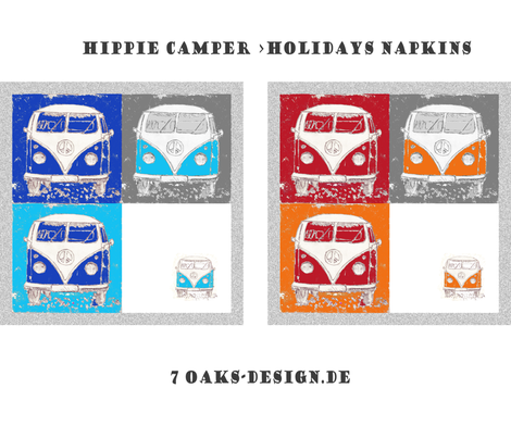 Hippie Camper Napkins fabric by 7oaks-design on Spoonflower - custom fabric