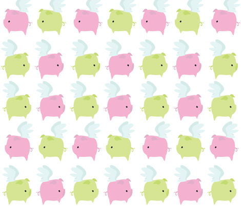 Flying Piggies fabric by garwooddesigns on Spoonflower - custom fabric