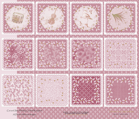 holiday_cocktail_napkins - cinnamon and gold fabric by glimmericks on Spoonflower - custom fabric