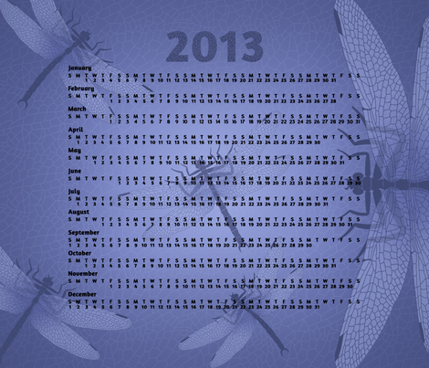 2013 Griffinfly Tea Towel Calendar fabric by shelleymade on Spoonflower - custom fabric