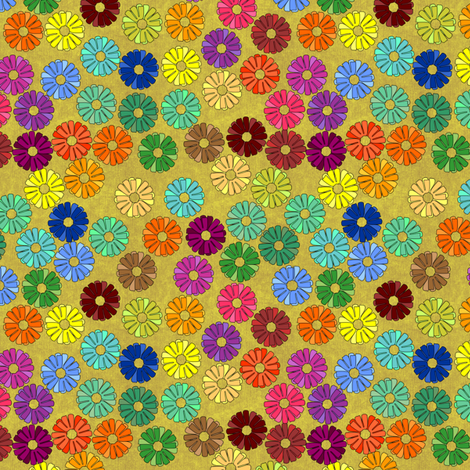 zinnia_klimt gold fabric by glimmericks on Spoonflower - custom fabric