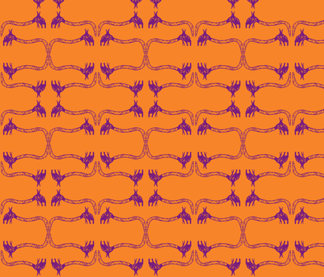Creepy Crawlies No. 1 (Orange & Purple) fabric by lisulle on Spoonflower - custom fabric