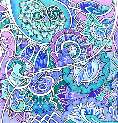 Enchanted Forest of Blue and Lavender