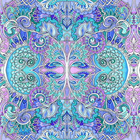 Enchanted Forest of Blue and Lavender fabric by edsel2084 on Spoonflower - custom fabric