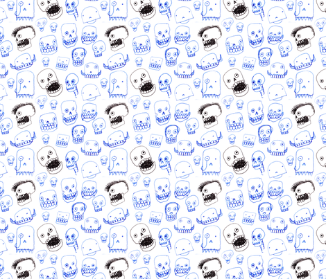 Silly Skulls fabric by giantpeanut on Spoonflower - custom fabric