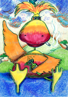 Bad-Habit Bird II Mirror repeat