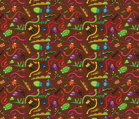 Creepy Brown Bugs fabric by edmillerdesign on Spoonflower - custom fabric