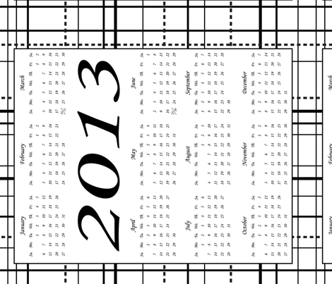 2013-Calendar-ed fabric by hmooreart on Spoonflower - custom fabric