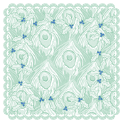 holiday cocktail napkins - peacock - mint