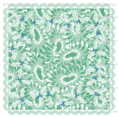 holiday cocktail napkins - paisley mums - mint