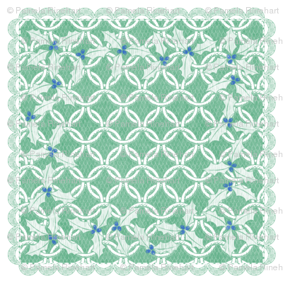 holiday cocktail napkins - chainmail - mint