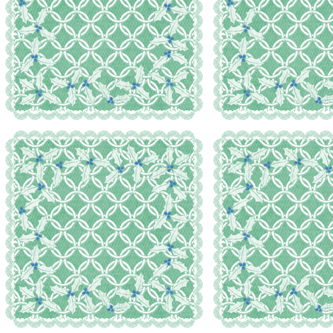 holiday cocktail napkins - chainmail - mint fabric by glimmericks on Spoonflower - custom fabric