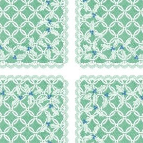 holiday cocktail napkins - chainmail - mint