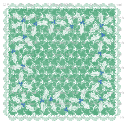 holiday cocktail napkins - sea spinners - mint