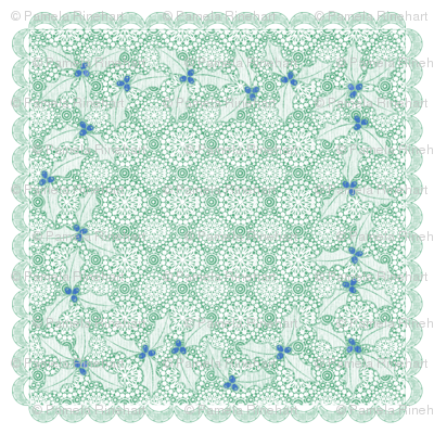 holiday cocktail napkins - lacey - mint