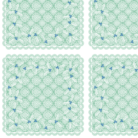 holiday cocktail napkins - lacey - mint fabric by glimmericks on Spoonflower - custom fabric