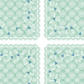holiday cocktail napkins - lacey - mint