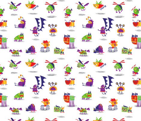 monsters fabric by azbeen on Spoonflower - custom fabric