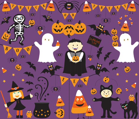 Creepy Crawly Halloween fabric by jenniferfranklin on Spoonflower - custom fabric