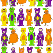 Costumes in White Background