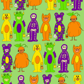 Costumes in Green Background