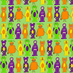 Costumes in Green Background