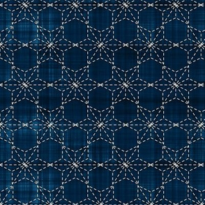 Sashiko: Tobi asa-no-ha - Scattered hemp leaf