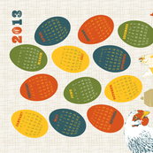 2013 Chickens Tea Towel