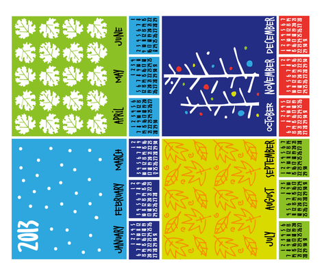 teatowelcalendar2013-01 fabric by outside_the_line on Spoonflower - custom fabric