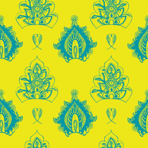 henna flower blue