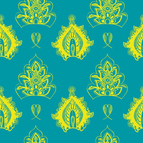 henna yellow floral